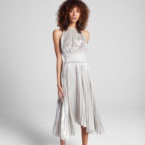 NWT ALC Metallic Weston Pleated Lamé Dress